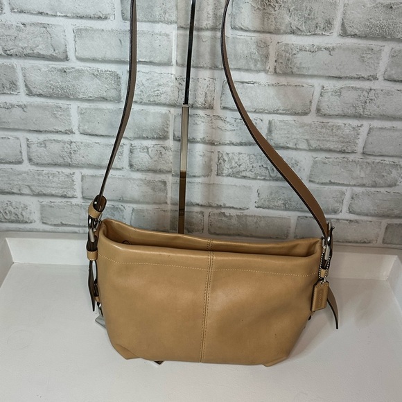 Coach Handbags - Coach Tan Leather Satchel Shoulder Bag